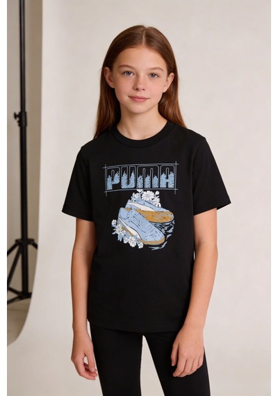 Puma Graphic Tee Çocuk Siyah Tişört Pamuklu Baskılı Günlük Tişört Puma Graphic Tee Çocuk Siyah Tişört Pamuklu Baskılı Günlük Tişört