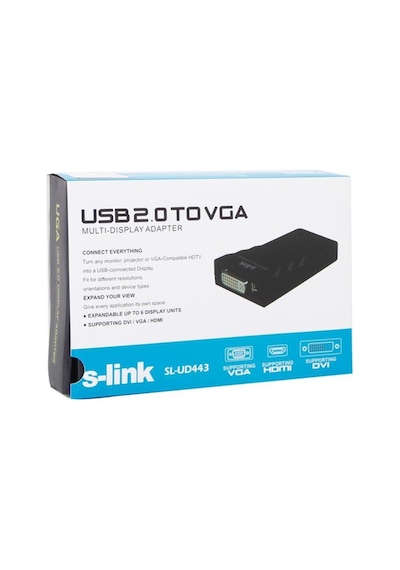 S-Link Sl-Ud443 Usb2.0/Usb3.0 To Dvı+Vga+Hdmı Görüntü Çevirici
