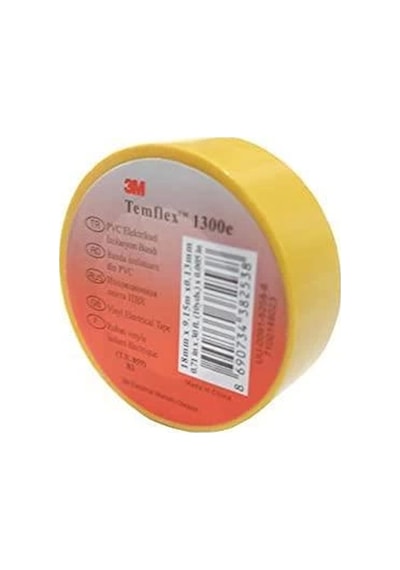 Mey İthalat 3m Temflex Sarı İzole Elektrik Bant 18 Mm