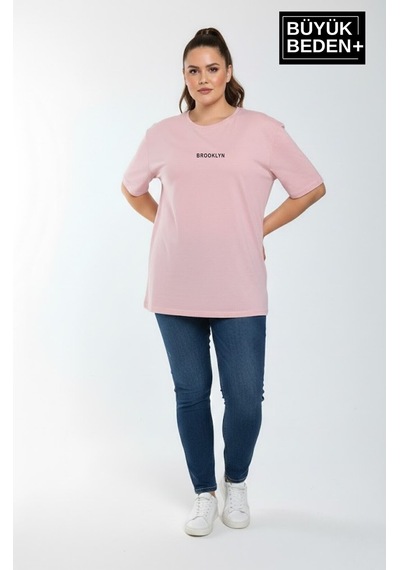 Superlife Kadın Büyük Beden Orta Brooklyn Baskılı 3xl-6xl Bisiklet Yaka Tshırt Spr26btsk510-8 Pembe Superlife Kadın Büyük Beden Orta Brooklyn Baskılı 3xl-6xl Bisiklet Yaka Tshırt Spr26btsk510-8 Pembe
