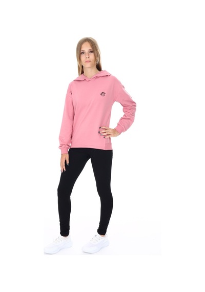 Toontoy Kids Toontoy Kız Çocuk 2'li Takım Baskılı Kapüşonlu Düşük Omuz Sweatshirt & Basic Düz Tayt Gül Kurusu Toontoy Kids Toontoy Kız Çocuk 2'li Takım Baskılı Kapüşonlu Düşük Omuz Sweatshirt & Basic Düz Tayt Gül Kurusu