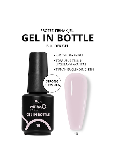 Momo Professional Protez Tırnak Jeli Gel In Bottle No.10 Yarı Şeffaf Açık Lila 18 Ml