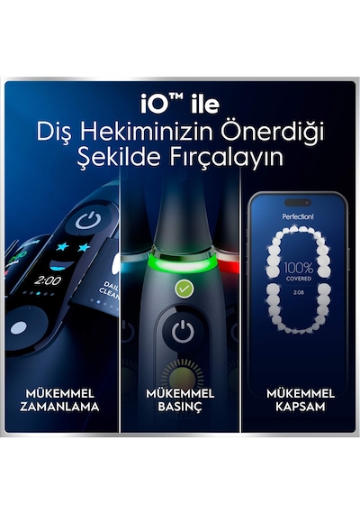 Oral-b İo6 Siyah Şarjlı/elektrikli Diş Fırçası, 2 Fırça Başlığı, Uzun Ömürlü Pil, Premium Seyahat Kabı 95852477