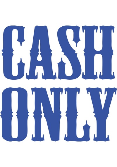 Cash Only Araba Sticker 17x17 Cm Mavi