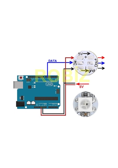1 Bit Neopixel Ws2812B 5050 Rgb Led Modül 5050 Adreslenebilir