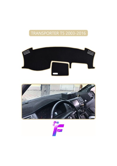 Volkswagen T5 2003-2016 Uyumlu Torpido Örtüsü Yansıma Önleyici Tam Koruma Hızlı Montaj K61 Bej