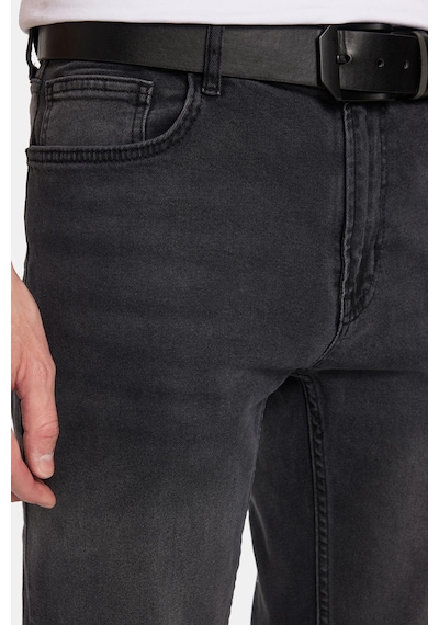 Tudors Erkek Normal Kesim Denim Yıkamalı Düz Paça Gri Jean Kot Pantolon-34098 Gri