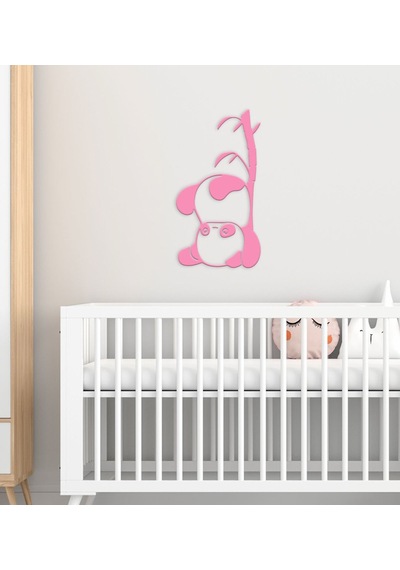 BK Gift Sevimli Panda Tasarımlı Çocuk Odası Ahşap Duvar Süsü-2