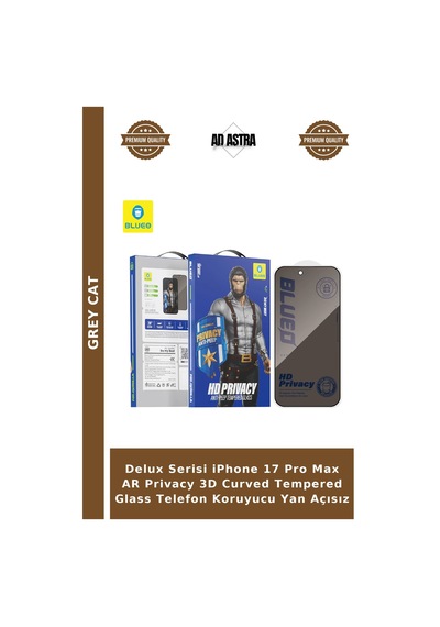 Delux Serisi Apple iPhone Uyumlu 17 Pro Max Ar Privacy 3d Curved Tempered Glass Telefon Koruyucu Yan Açısız