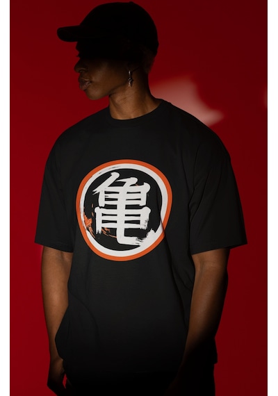 Son Goku Dragon Ball Anime Karakteri Ön Baskılı Unisex Oversize T Siyah