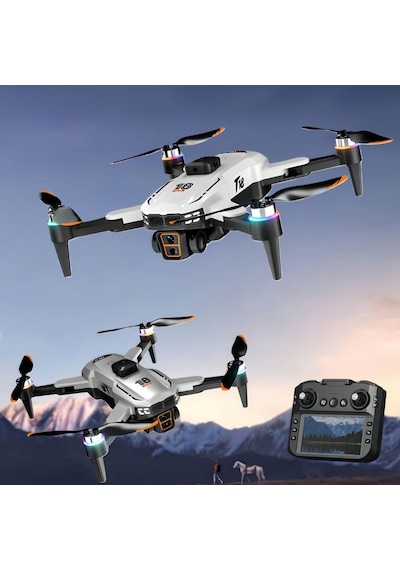 T18p 3 Kameralı 4k Hd Drone, Engel Sensörlü Katlanabilir Akıllı Drone, Optical Flow-1613