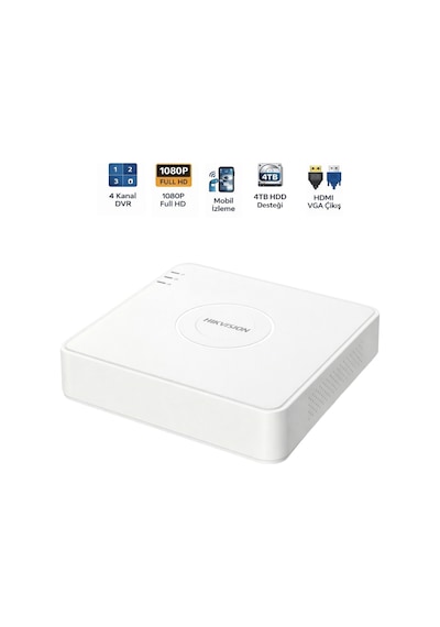 Ds-7104hghı-m1 4 Kanal Dvr H.265 Pro+ Güvenlik Kayıt Cihazı