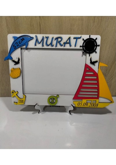 Çerçeve Yeni Doğan Bebek Temalı Kişiye Özel Bilgiler İçerir