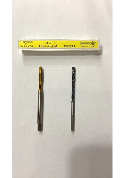 M4 Titan Kaplı Düz Kılavuz 3.3 MM Hss Matkap Ucu