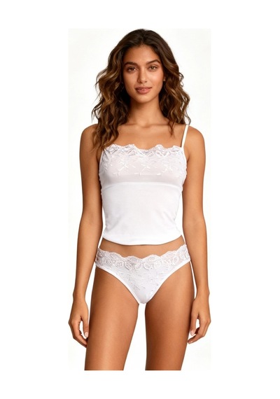 Alfa Aksesuar 03 Berrak Brodeli İp Askılı Bikini Takım 2112 Siyah