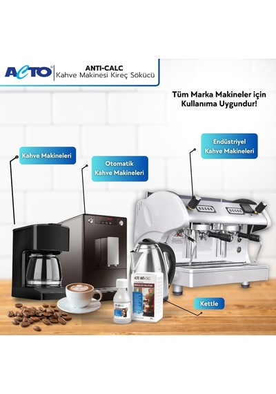 Antı-calc 100 Ml - Espresso Makinesi, Kahve Makinesi Kireç Çözücü, Her Tür Kahve Makinesi Ve Su Isıtıcısı İçin Sıvı Kireç Çözücü Ayarlanabilir Dimi Yok