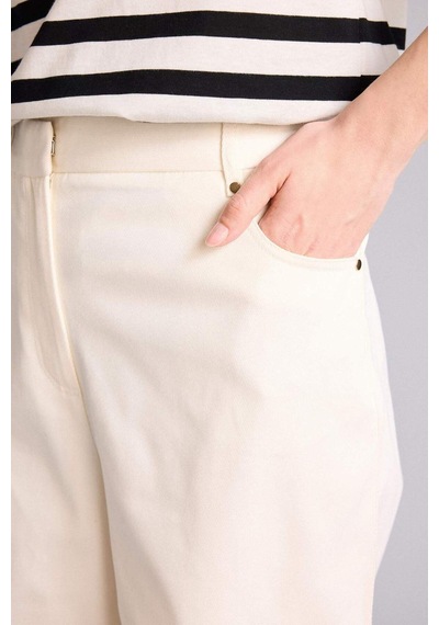 Defacto Straıght Fıt Yüksek Bel Gabardin Pantolon H0093ax26spwt84 Beyaz-wt84