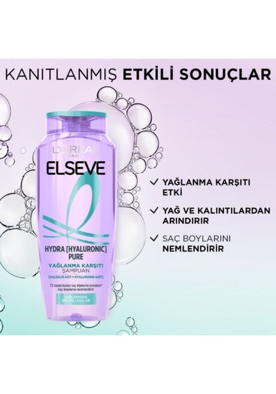 Elseve Hydra Pure Salisilik Asit Içeren Yağlanma Karşıtı Arındırıcı Şampuan 300ml