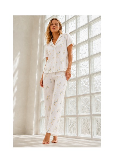 Fit Women Kadın Genç Loose İpliği Boyalı Çok Renkli Pijama Takımı