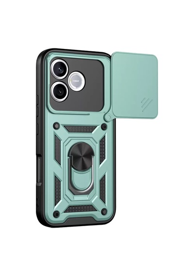 Huawei Honor 600 Lite Pars Lens Yüzüklü Silikon - Yeşil Standart