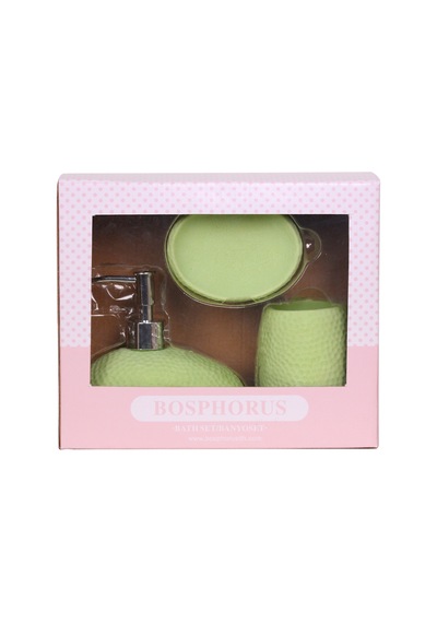 YEŞİL PETEK 3 LÜ BANYO SETİ 20x20x13cm Yeşil