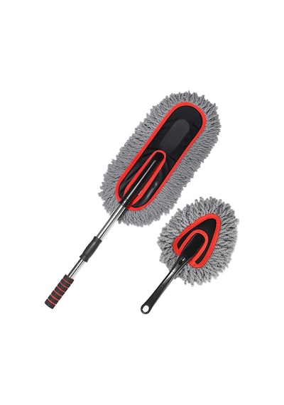 Coofbe 2 Adet Set Profesyonel Püsküllü Mikrofiber Araç Yıkama Fırçası Toz Alma Fırçası Araç Paspası 1 Adet