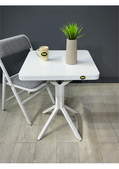 Zeren Kare Balkon Masası Mutfak Yemek Masası 60 Cm