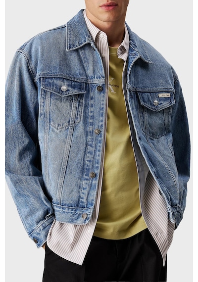 Calvin Klein Erkek Kot Ceket Lv04rb794g Ube Mavi Mavi