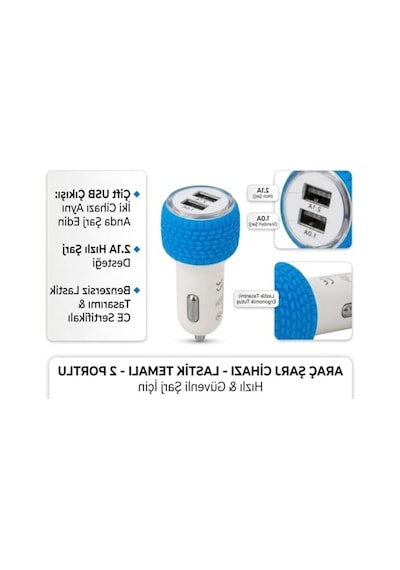 Hızlı Şarj Özellikli 2.1a Çift Usb Oto Çakmak Adaptörü, Pratik Ve Kullanışlı