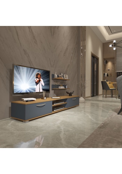Decoraktiv Eko 4 Mdf Dvd Tv Ünitesi Tv Sehpası Pera - Antrasit