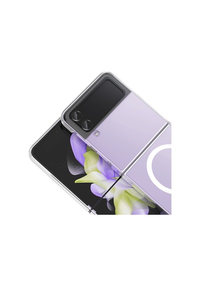 Samsung Galaxy Uyumlu Z Flip 4 Kamera Korumalı M-safe Şarj Özellikli Şeffaf Sert Pc Kapak London Şeffaf