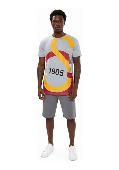 Gsstore Galatasaray Büyük Logolu Tee Gri T-shirt Bayrak Ve Uv Kutu Hediyeli Gri