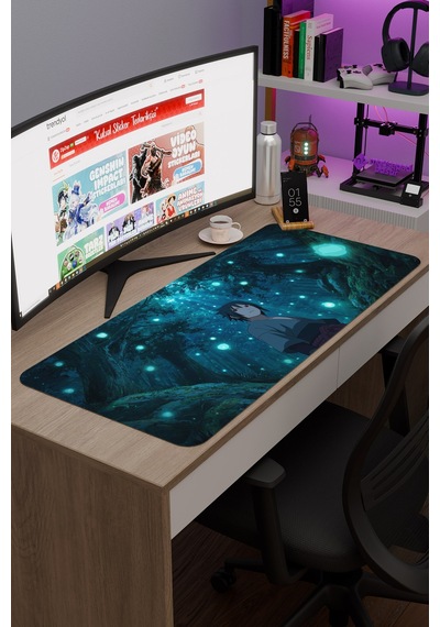 Naruto Sasuke Anime V5 - 90x40 Xxl Gaming Kauçuk Kaymaz Taban Mouse Pad Fare Altlığı