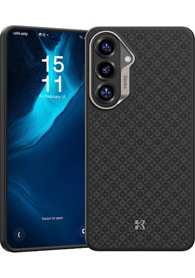 Galaxy Uyumlu S26 Uyumlu Kılıf M-safe Şarj Özellikli Benks Armorpro Armorgrid Serisi Kevlar Kapak Siyah Siyah