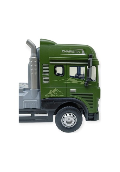 Metal Tır 1:24 - Sesli Işıklı Karavan Tır 39 Cm - Yeşil Çok Renkli