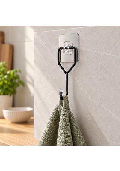 Tekli Duvara Yapışkanlı Askı, Paslanmaz Metal Havlu Askısı, Delme Gerektirmeyen Güçlü Yapışkanlı Duvar Askı Diğer