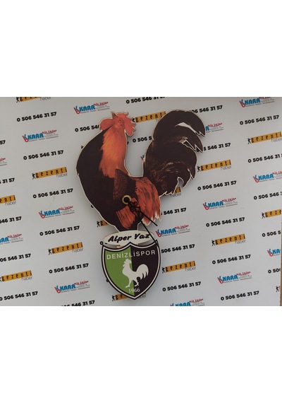 Denizlispor Horozlu Saat 20x29cm Çok Renkli
