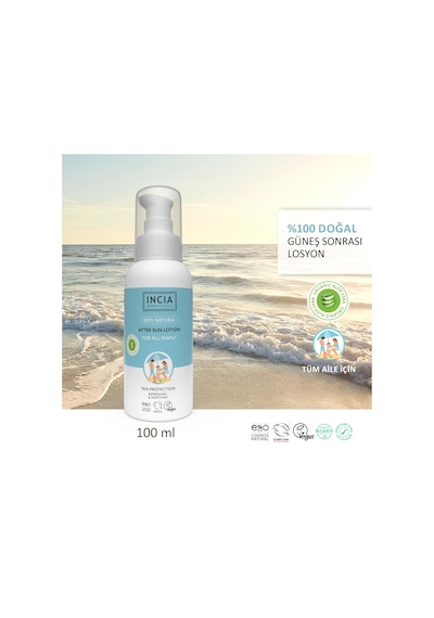 Incıa 100% Natural After Sun Losyon Güneş Sonrası Organik Aloe Vera Nemlendirici 100 Ml