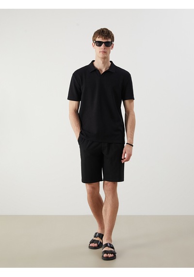 Lcw Vision Siyah Polo Yaka Pike Erkek Tişört
