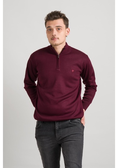 Regular Fit Yarım Balıkçı Fermuarlı Akrilik Viskon Karışımlı Erkek Triko Kazak 001