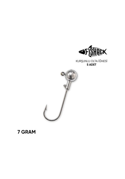 Jighead - Zoka - Kurşunlu Olta İğnesi - Gümüş - 5 Adet - 7 Gr 08036276