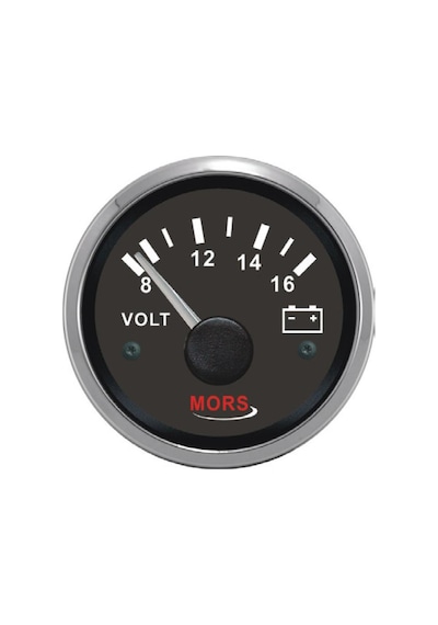 Mors Voltmetre 12 Volt Siyah