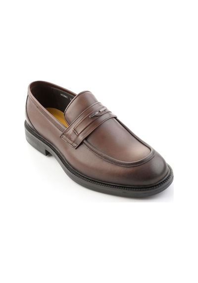 Kahve Antik Hakiki Deri Erkek Loafer Ayakkabı E01648629041