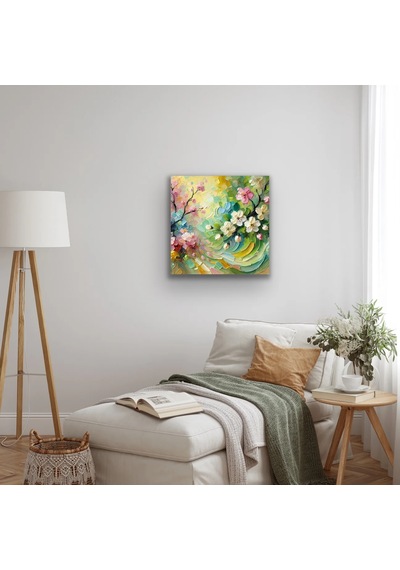 Buradabulabilirsin İlkbahar Mevsimi Kanvas Tablo 60x60cm Bbz Çok Renkli
