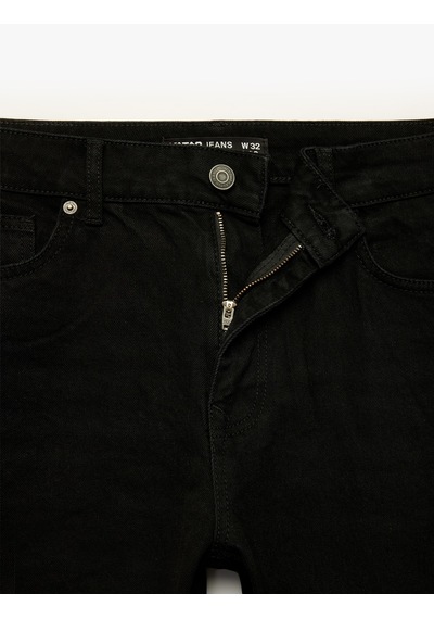 Koton Normal Bel Beş Cepli Pamuklu Tapered Jean Pantolon - Joe Jean Siyah 7wam40451nd