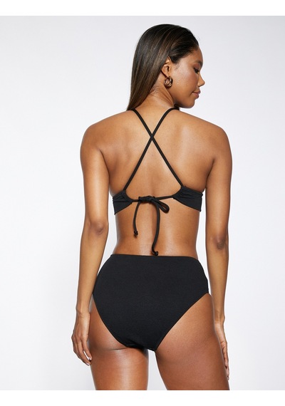 Koton Bralet Üçgen Bikini Üstü Dokulu Siyah 3sak10134bm 3SAK10134BM999