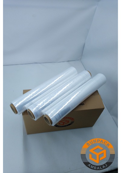 Streç Film 50cm 3 Adet, Şeffaf, 23 Mikron, 1000 Gr, Dayanıklı Eşya, Koli Ve Palet Streci