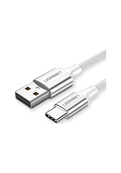 Ugreen Usb-c - Usb-a 3a Qc Örgülü Hızlı Şarj Kablosu, 1 M, Gümüş Beyazı, 60131