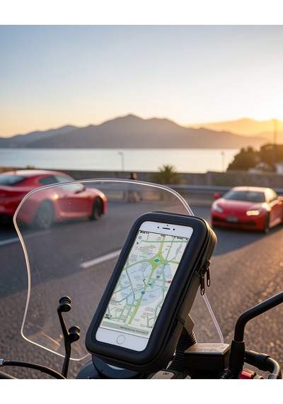 Su Geçirmez Telefon Tutucu Gidon Montajlı Uczzzt52motortutucu-3 Siyah