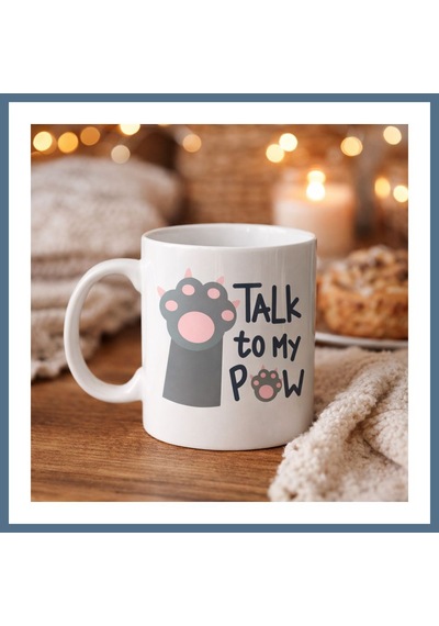 Buradabulabilirsin Talk To My Paw Sevimli Kedi Patili Porselen Kupa Model 57 Bbz Diğer